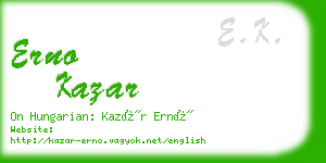 erno kazar business card